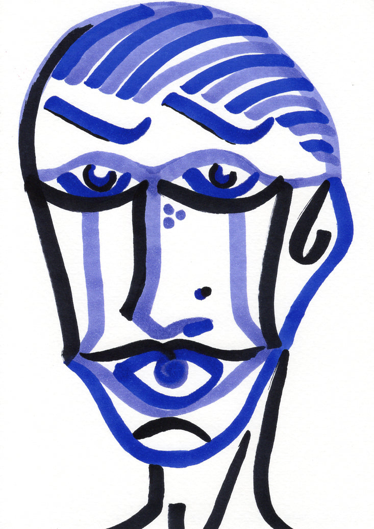 Black and Blue Portrait